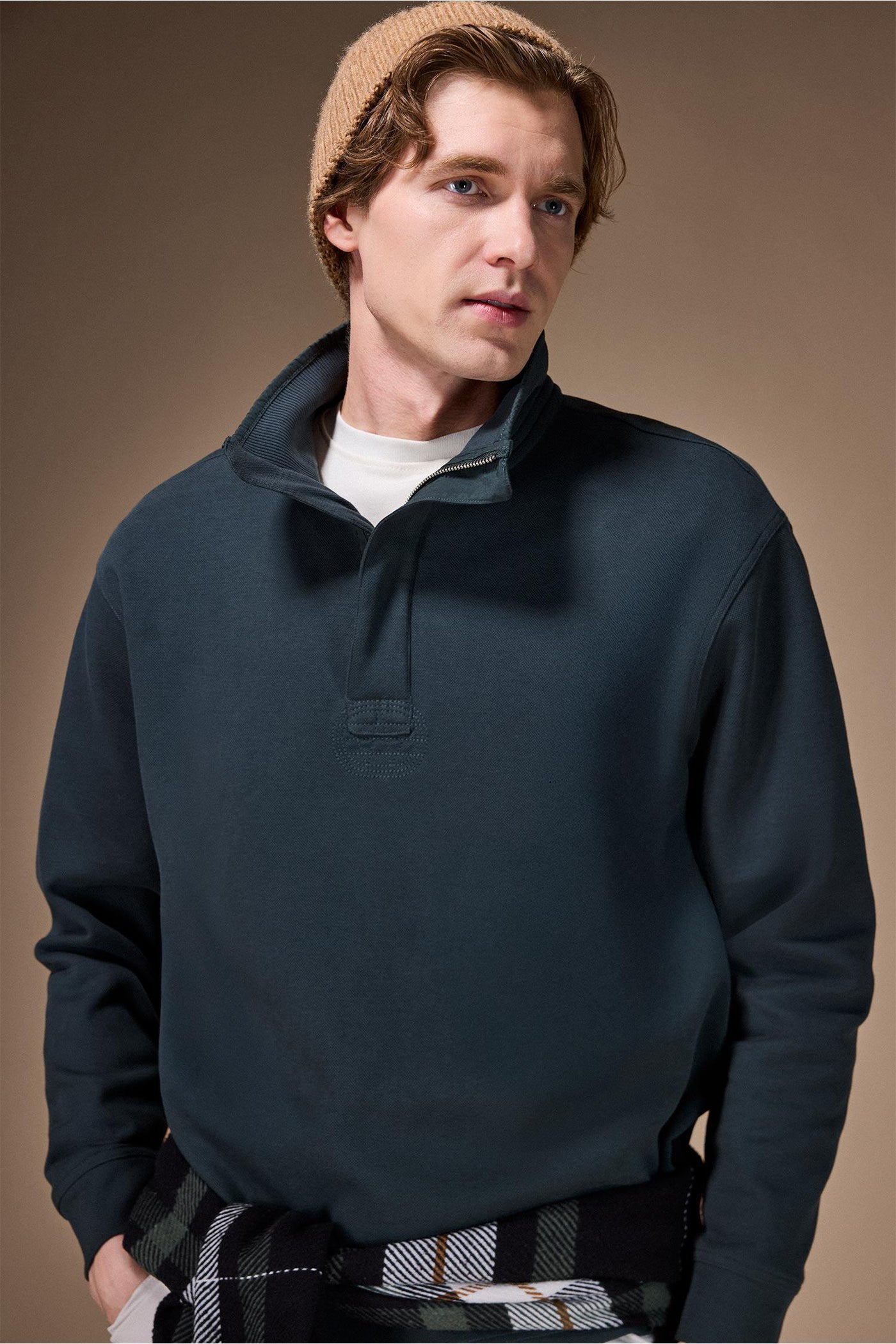 Green Man Regular Fit Zip-Up Sweatshirt Casual
